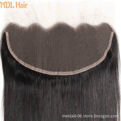 Natural Color 13*4 Lace Frontal Remy Brazilian Hair Ear To Ear Mink Straight Lace Closure